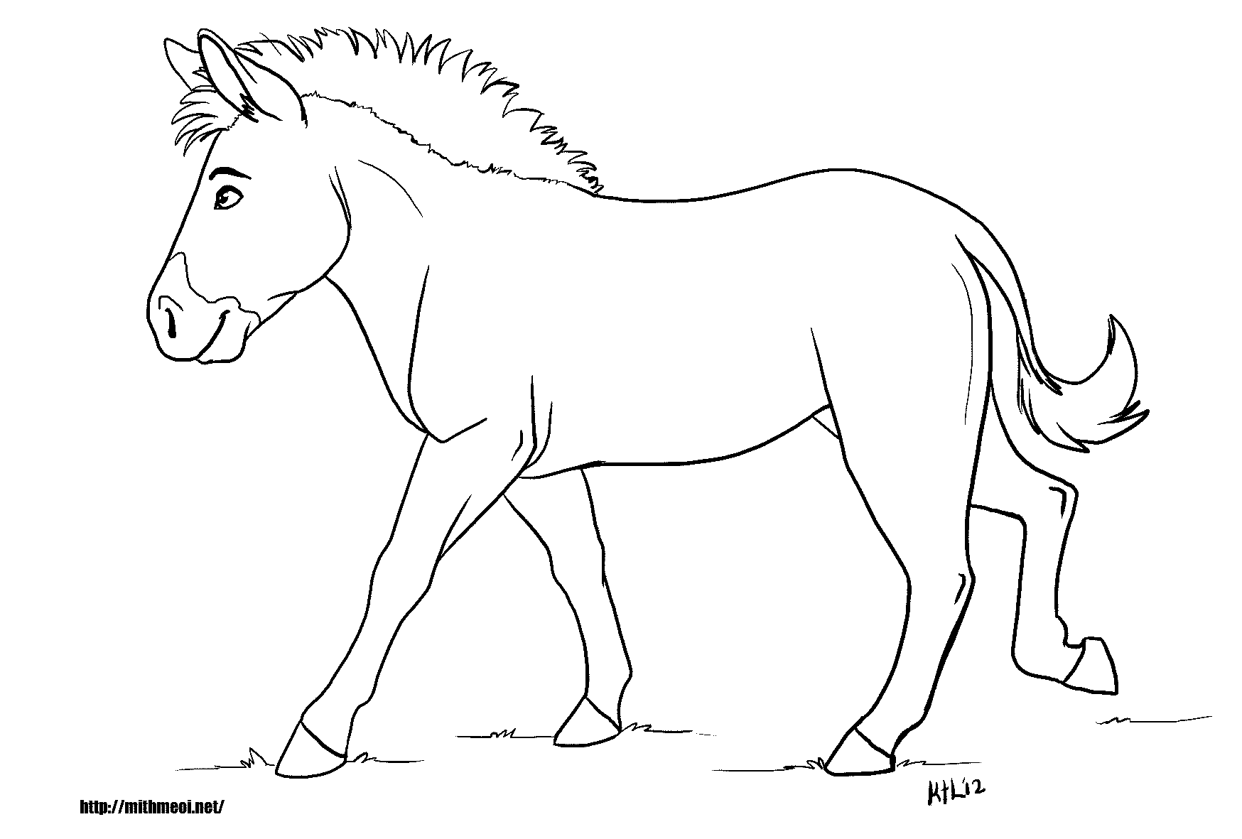 zebra with no stripes coloring pages - photo #1