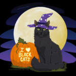 I <3 Black Cats - Cole Halloween Tee Design I